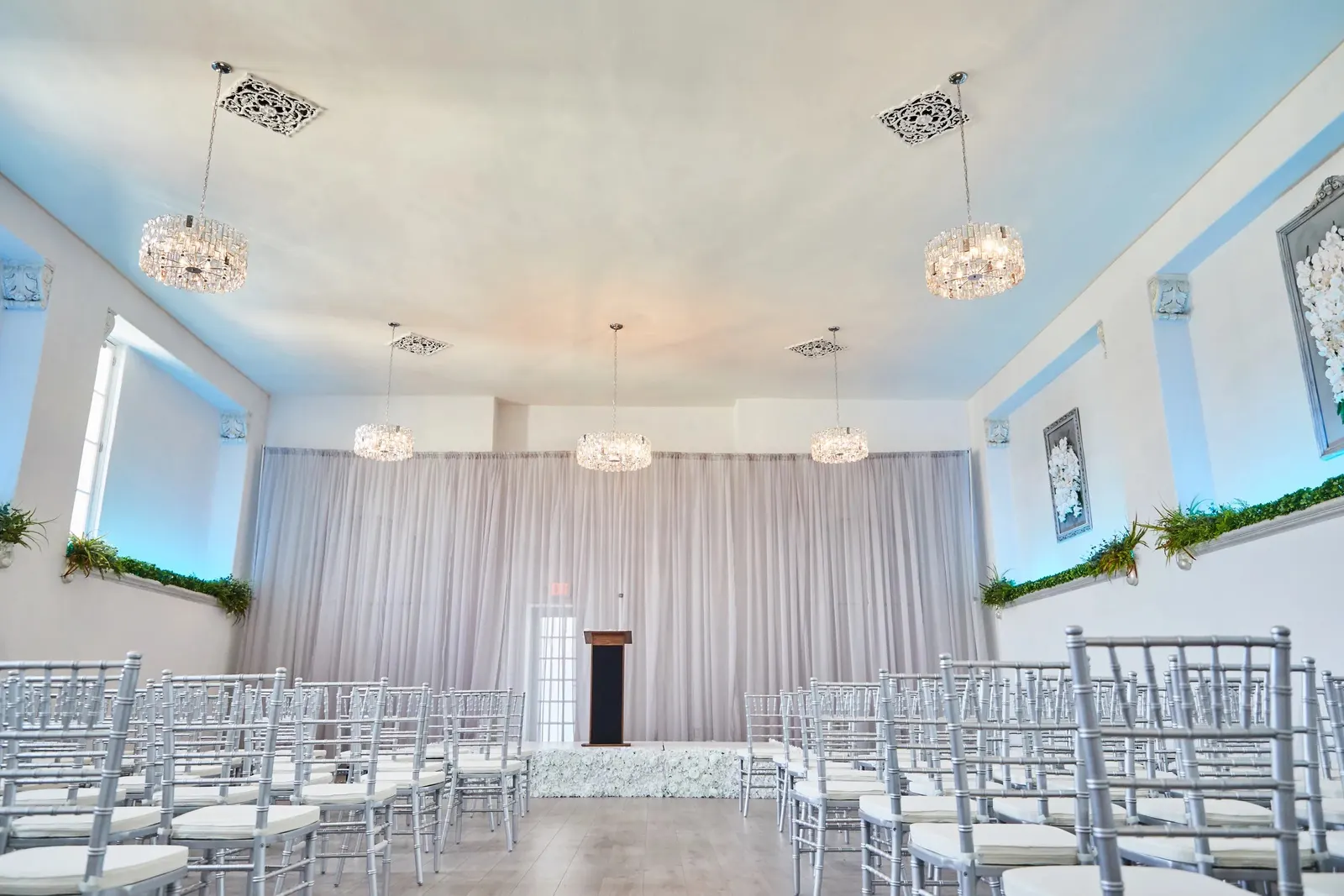 Downtown Compound, the chapel set for a ceremony
